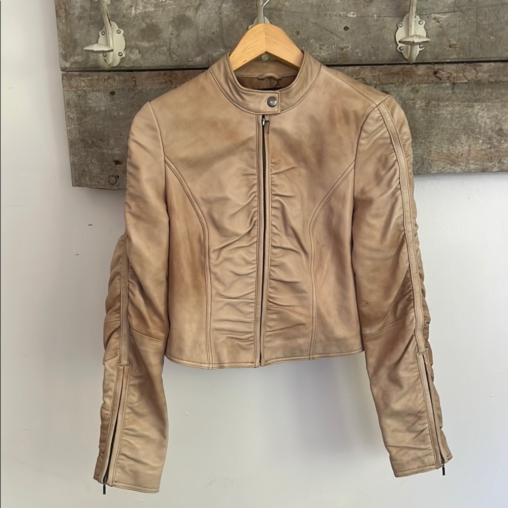 Cropped Leather Jacket